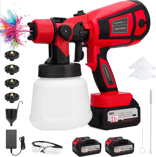Pistola pulverizadora eléctrica de pintura de 550 W, herramientas de 18 V, tres boquillas para el hogar para jardín para pintura, pistola pulverizadora, aerógrafo portátil (color : ZS18V)